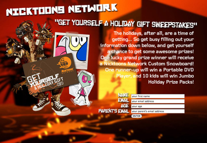 Nicktoons Network Holiday Sweepstakes
